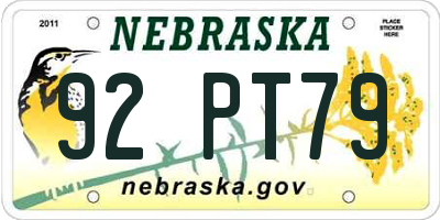 NE license plate 92PT79