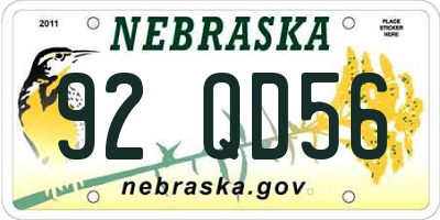 NE license plate 92QD56