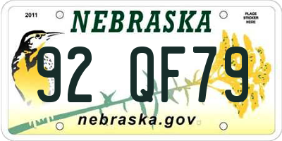 NE license plate 92QF79