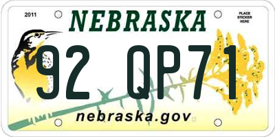 NE license plate 92QP71