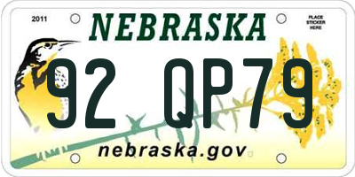 NE license plate 92QP79