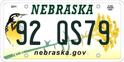 NE license plate 92QS79