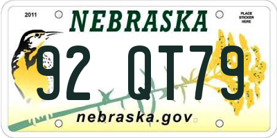 NE license plate 92QT79