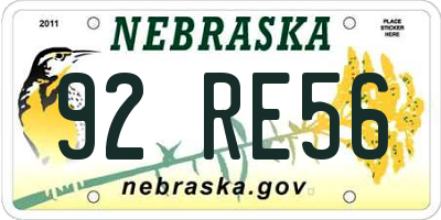NE license plate 92RE56