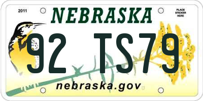 NE license plate 92TS79