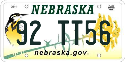 NE license plate 92TT56