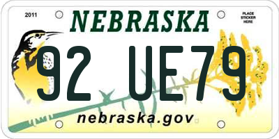 NE license plate 92UE79