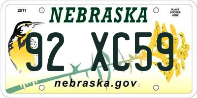 NE license plate 92XC59