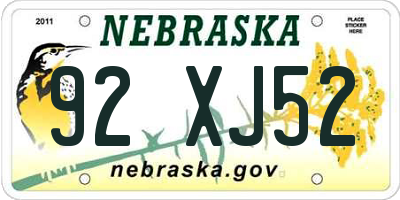 NE license plate 92XJ52