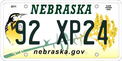 NE license plate 92XP24