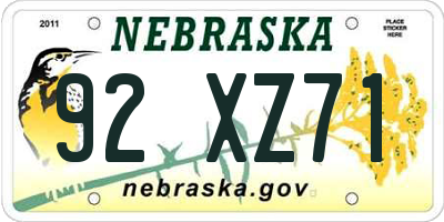 NE license plate 92XZ71