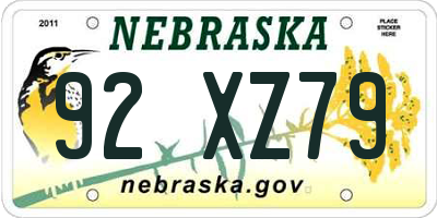 NE license plate 92XZ79