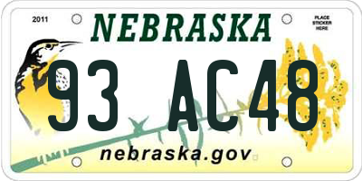 NE license plate 93AC48