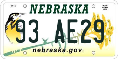 NE license plate 93AE29