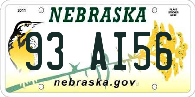 NE license plate 93AI56