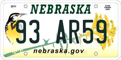 NE license plate 93AR59