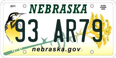NE license plate 93AR79