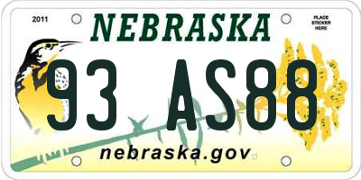 NE license plate 93AS88