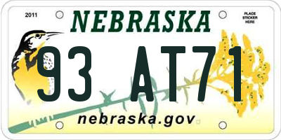 NE license plate 93AT71
