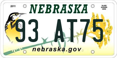 NE license plate 93AT75