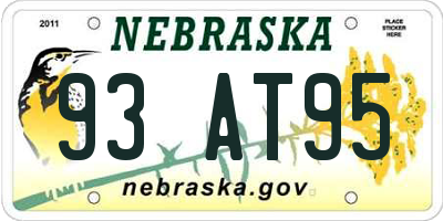 NE license plate 93AT95