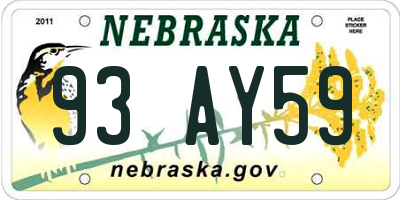 NE license plate 93AY59