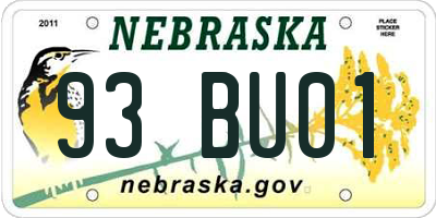 NE license plate 93BU01