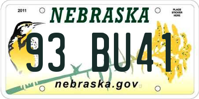 NE license plate 93BU41