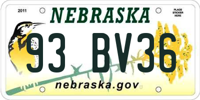 NE license plate 93BV36
