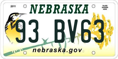 NE license plate 93BV63
