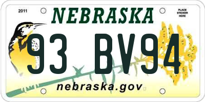 NE license plate 93BV94