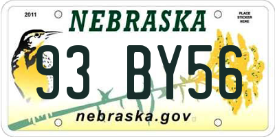 NE license plate 93BY56
