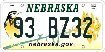 NE license plate 93BZ32