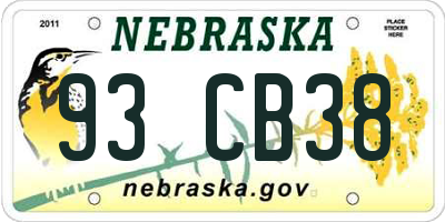 NE license plate 93CB38