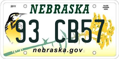 NE license plate 93CB57