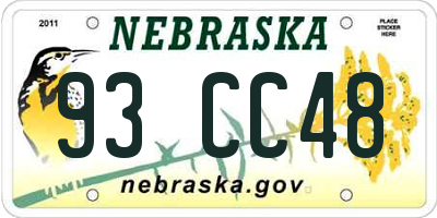 NE license plate 93CC48