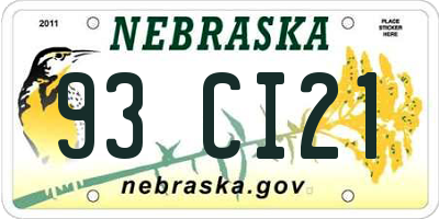 NE license plate 93CI21
