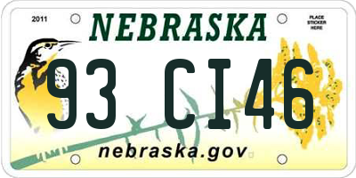 NE license plate 93CI46