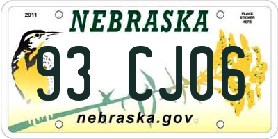 NE license plate 93CJ06
