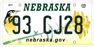 NE license plate 93CJ28