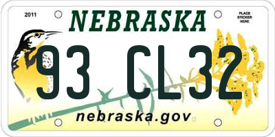 NE license plate 93CL32