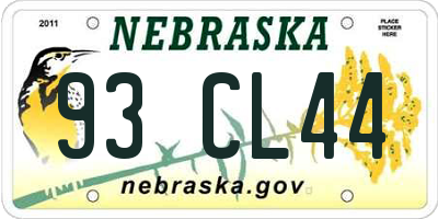 NE license plate 93CL44