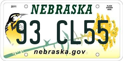 NE license plate 93CL55