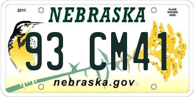 NE license plate 93CM41