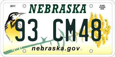 NE license plate 93CM48