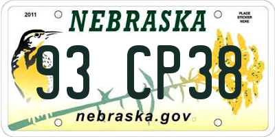 NE license plate 93CP38