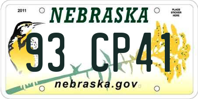 NE license plate 93CP41