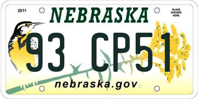 NE license plate 93CP51