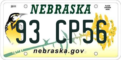 NE license plate 93CP56