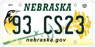 NE license plate 93CS23